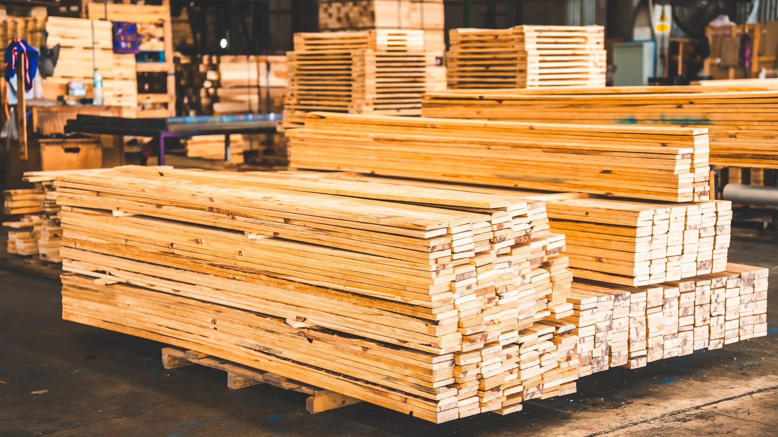 A lumber and building materials yard